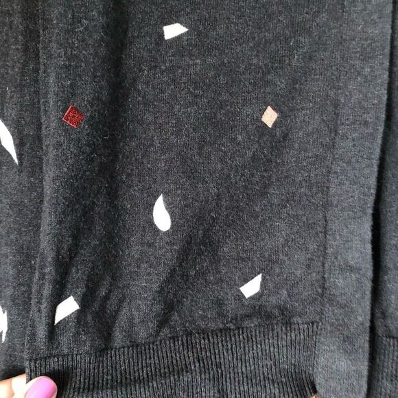 PS Paul Smith Hidden Button Front Embroidered Shapes Wool Blend Cardigan - XS - Picture 7 of 13